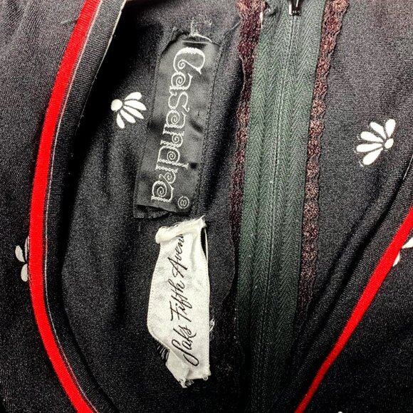 VINTAGE 1970's SAKS FIFTH AVENUE Iris Apfel Style Floral Pop Art Maxi Dress - Picture 7 of 7